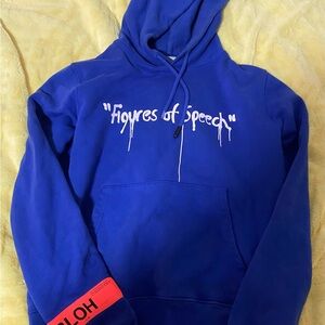 Vibrant Blue Graphic Hoodie